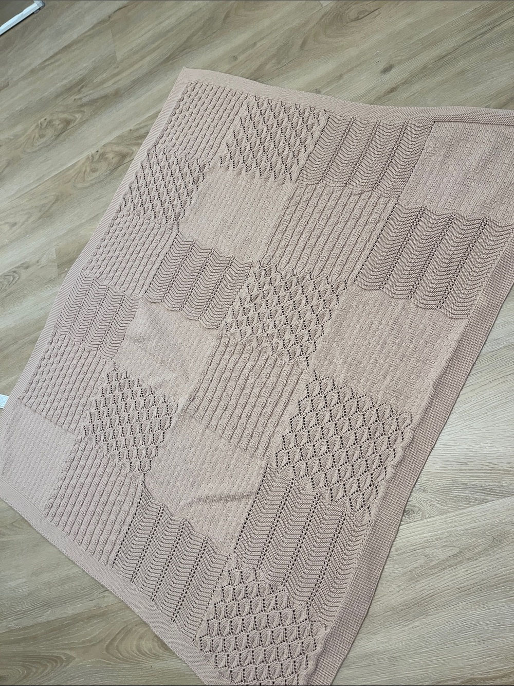 Zara Home Baby Infant Knit Blanket Rose Cotton 70x100cm